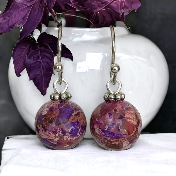 5 For $25💫Purple Jasper Dangles Earrings - Picture 3 of 5